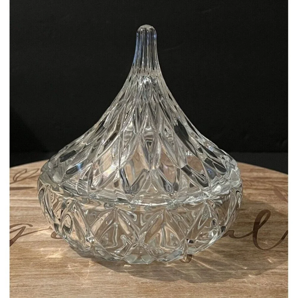 Godinger Clear Crystal Hersheys Kiss Candy Dish